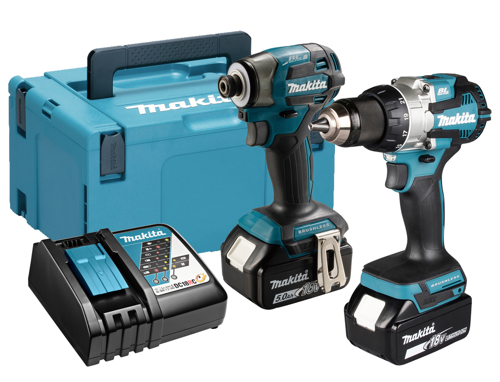 Verktøysett Makita DLX2527TJ (DDF489 + DTD173); 18 V; 2x5,0 Ah batt.