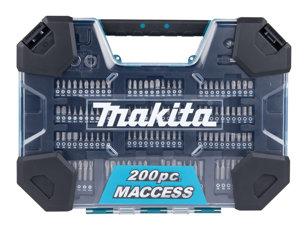 Bor/bitssett Makita E-22610; 200 stk