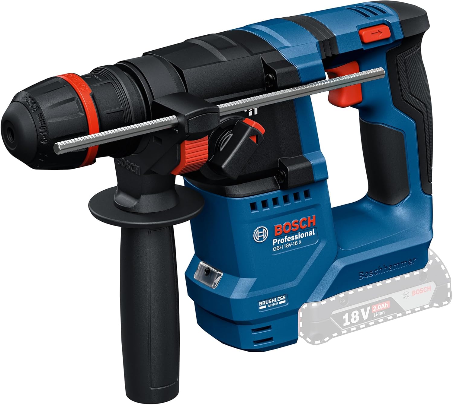 Batteridrevet borhammer Bosch GBH 18V-18 X Professional; 1,5 J; 18 V (uten batteri og lader)