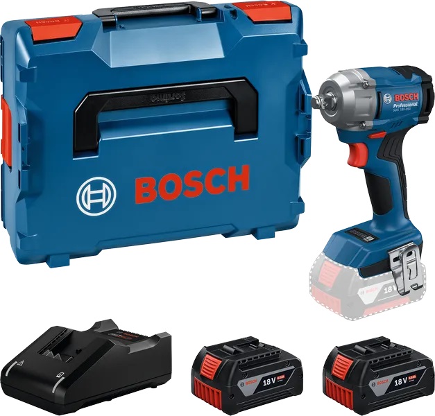 Slagmuttertrekker Bosch GDS 18V-350 Professional; 18 V; 2x4,0 Ah batt.