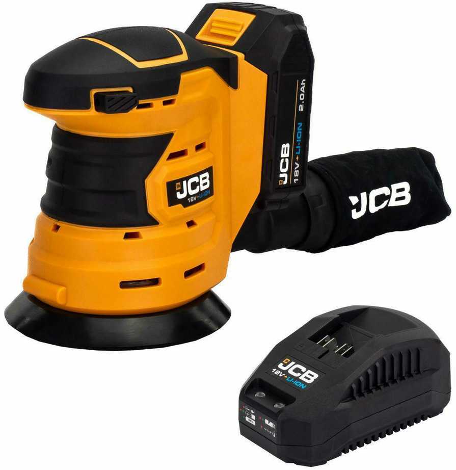 Eksentersliper JCB 18OS-2XB-E; 18 V; 1x2,0 Ah batt.