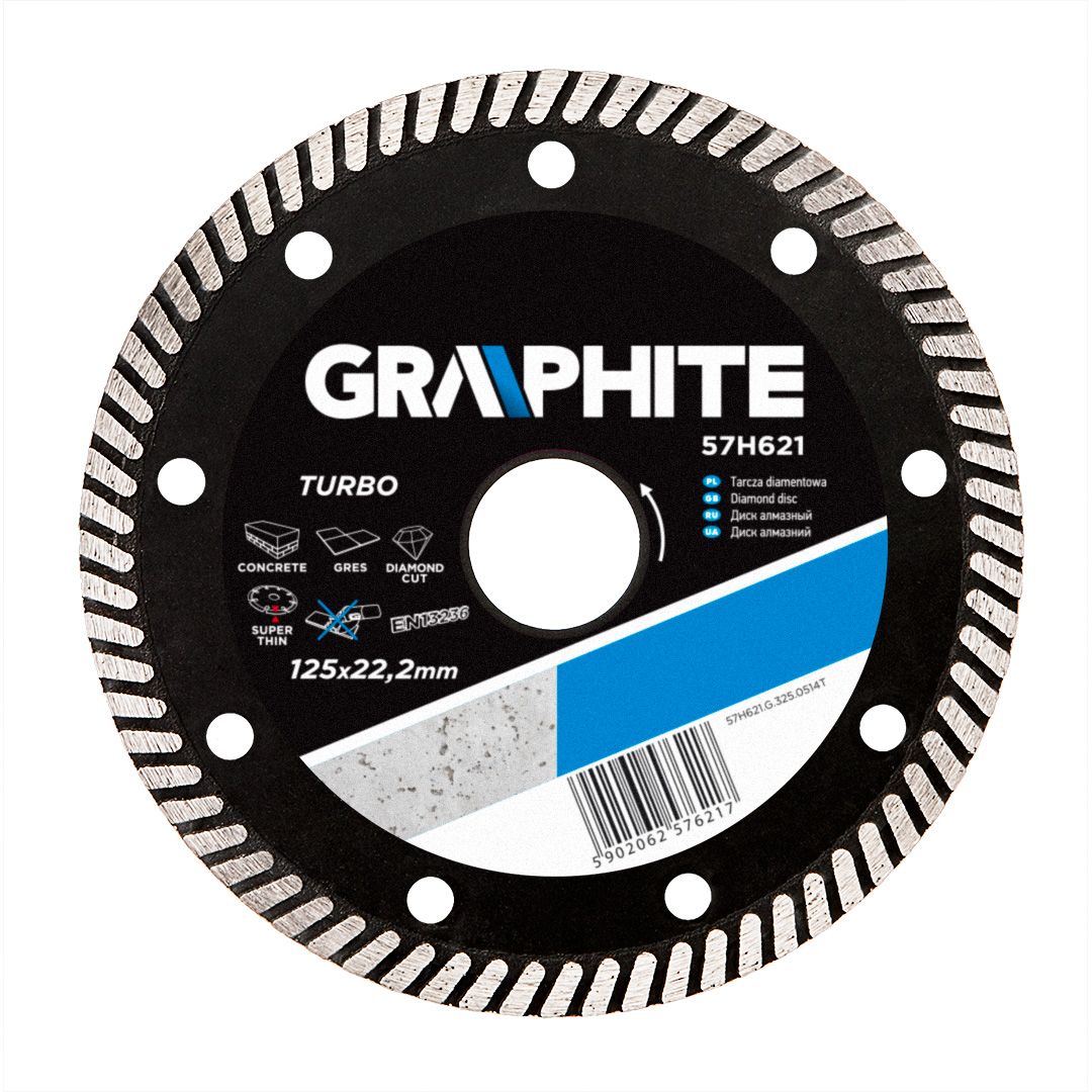 Diamantkappeskive Graphite 57H621; 125x22,2 mm