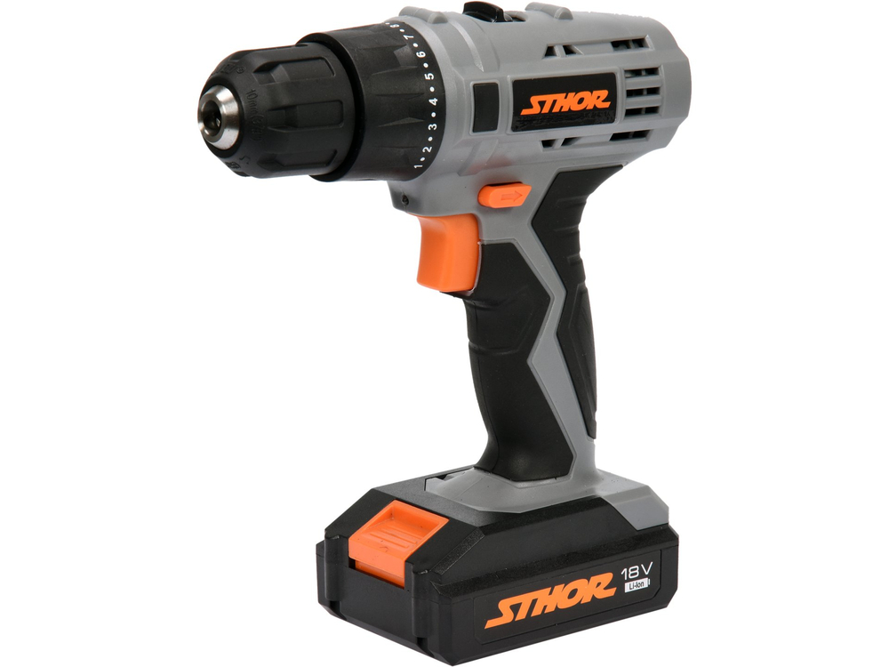 Skrutrekker/bor Sthor 78972; 18 V; 2x1,3 Ah batt.