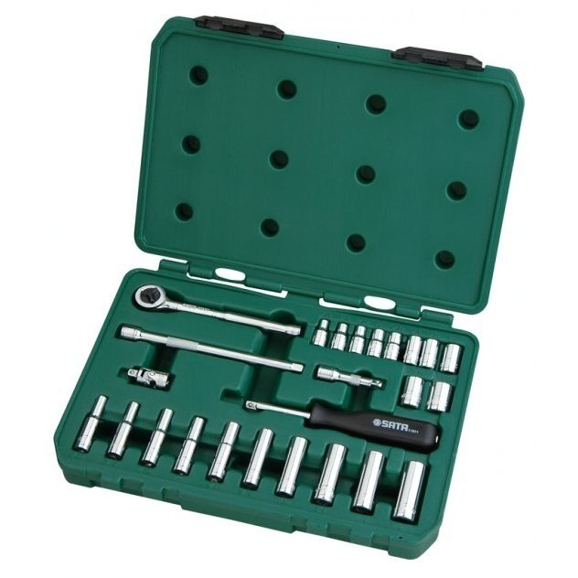 Hylsenøkkelsett Sata S09098; 5/32''-1/2''; 1/4''; 25 stk