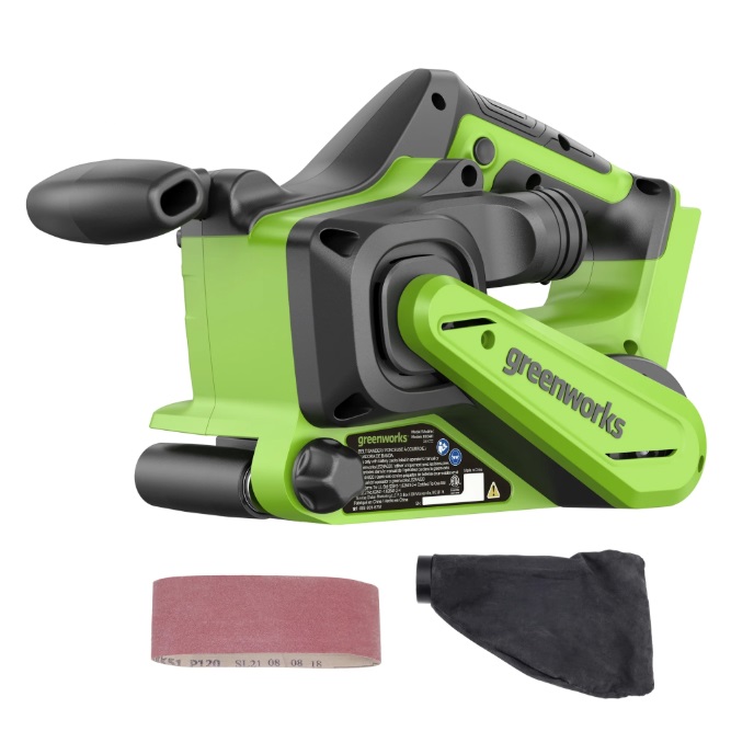 Båndsliper Greenworks GD24BELSND; 24 V (uten batteri og lader)