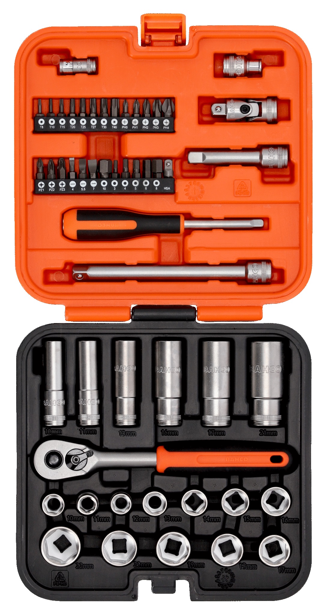 Verktøysett Bahco S51MC3H; 3/8''; 1/4''; 51 stk