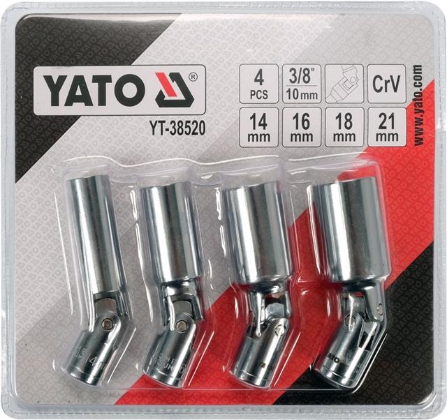 Tennpluggpipe Yato YT-38520; 3/8''; 14, 16, 18, 21 mm