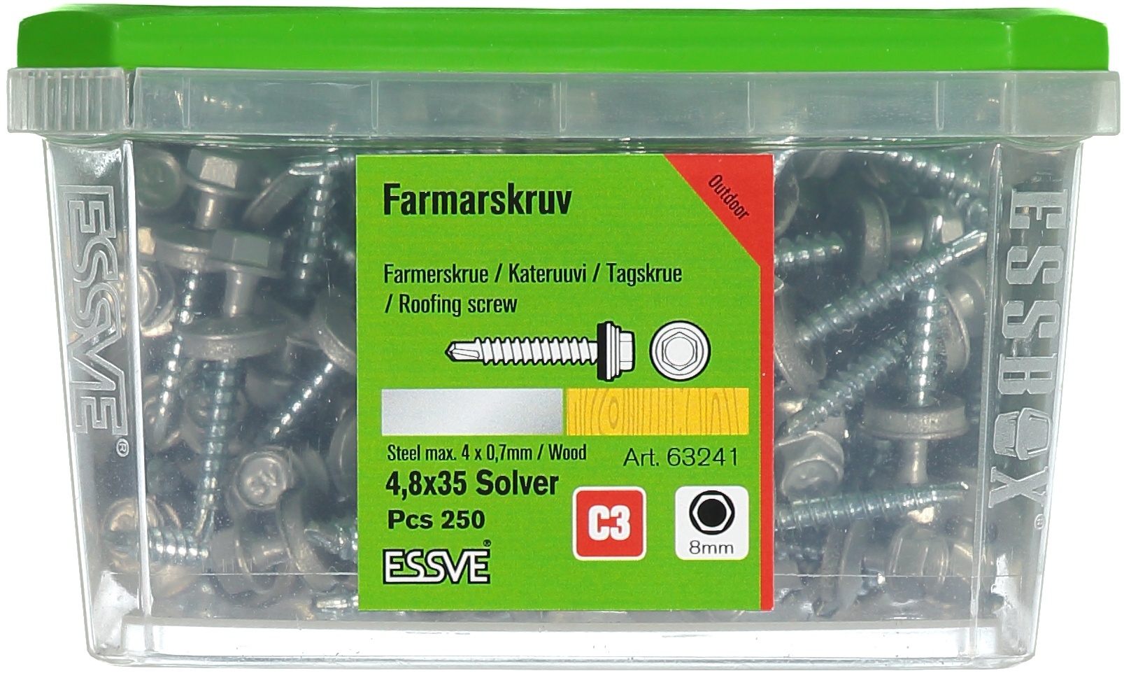 Båndede skruer Essve 63241; 4,8x35 mm; 250 stk