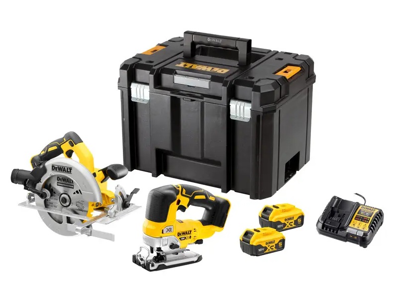 Verktøysett DeWalt DCK2012P2T-QW; 18 V; 184 mm; 135 mm; 2x5,0 Ah batt.