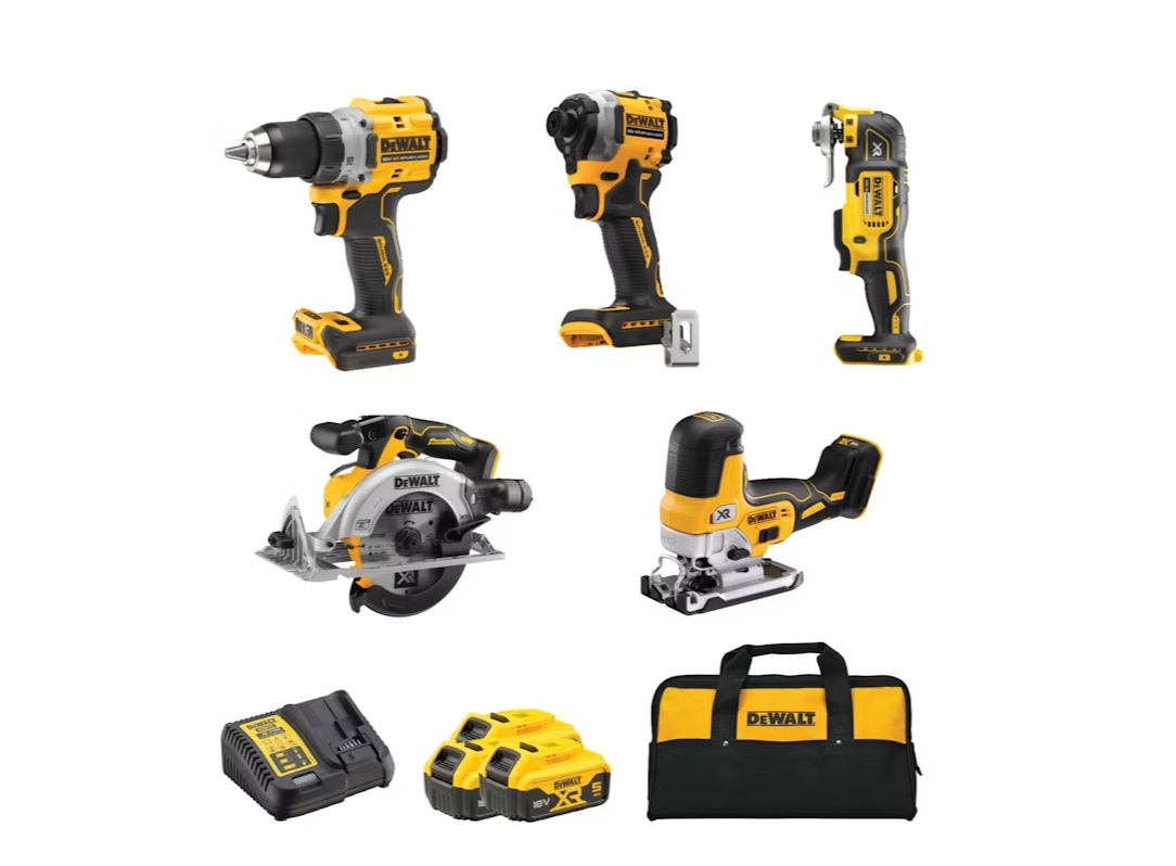 Verktøysett DeWalt DCK502P3-QW; 18 V; 90 Nm; 208 Nm; 165 mm; 3x5,0 Ah batt.