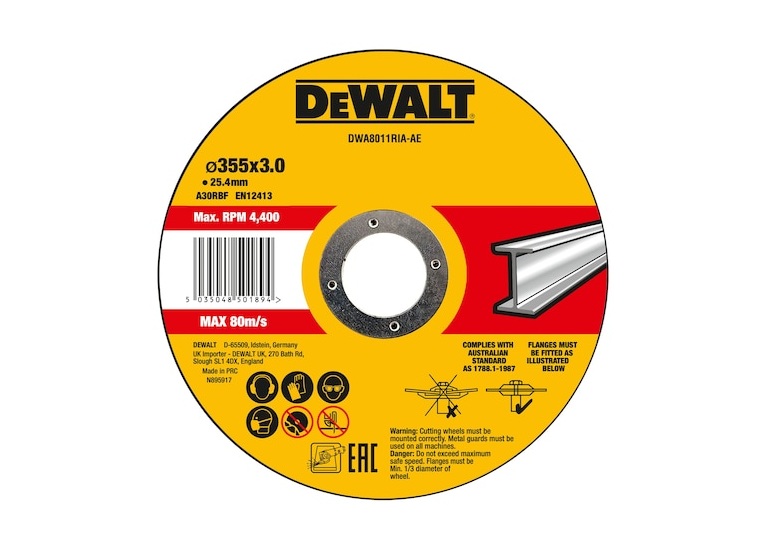 Abrasiv kappeskive DeWalt DWA8011RIA-AE; 355 mm; 25,4 mm; 3 mm