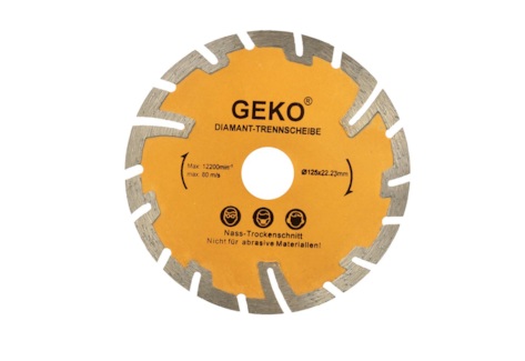 Diamantskive for tørrskjæring Geko G00225; 125 mm; 22,2 mm