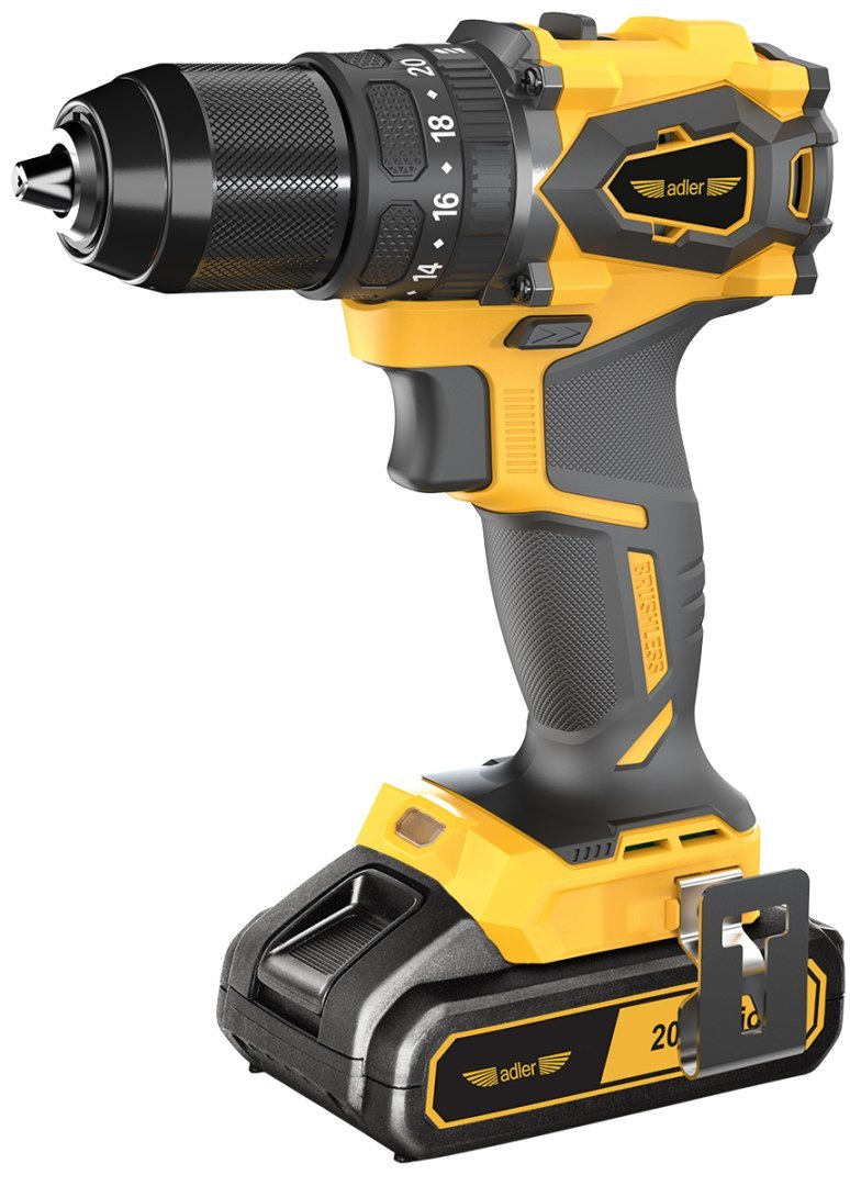 Batteridrevet slagdrill Adler AKU1710W-2AH; 20 V; 1x2,0 Ah batt.