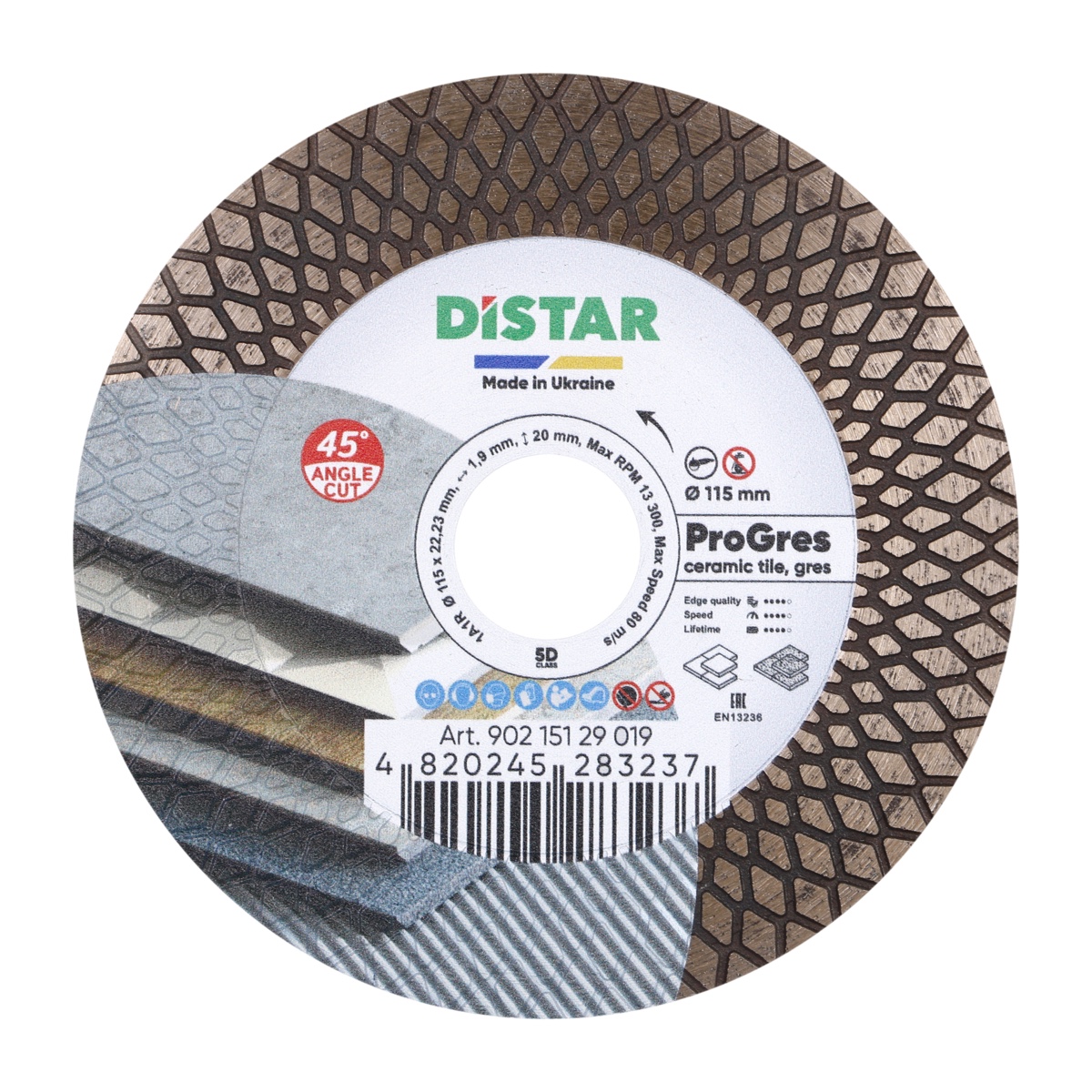 Diamantsagblad for våt- og tørrkapping DISTAR PRO Gres; 115x1,9x22,23 mm