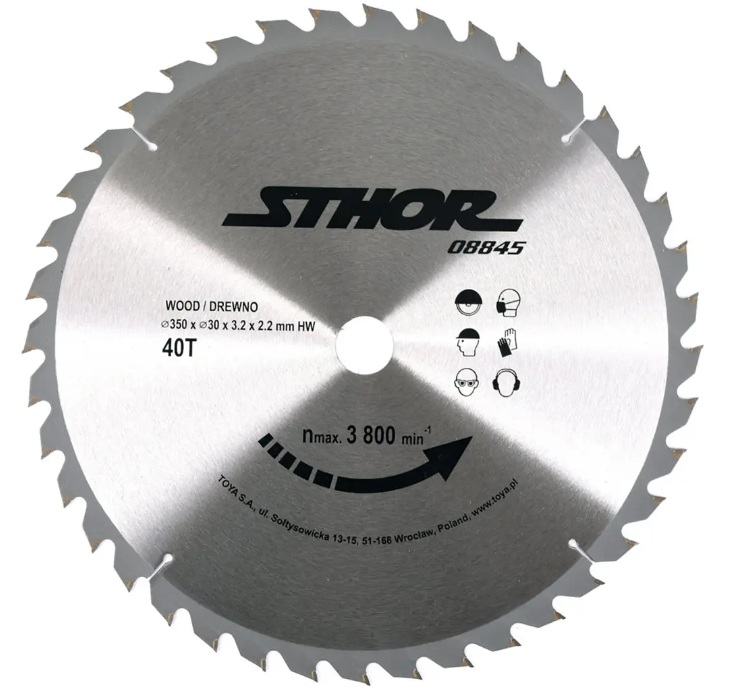 Sagblad for tre Sthor 08845; 350x30 mm; Z40; 3,2 mm