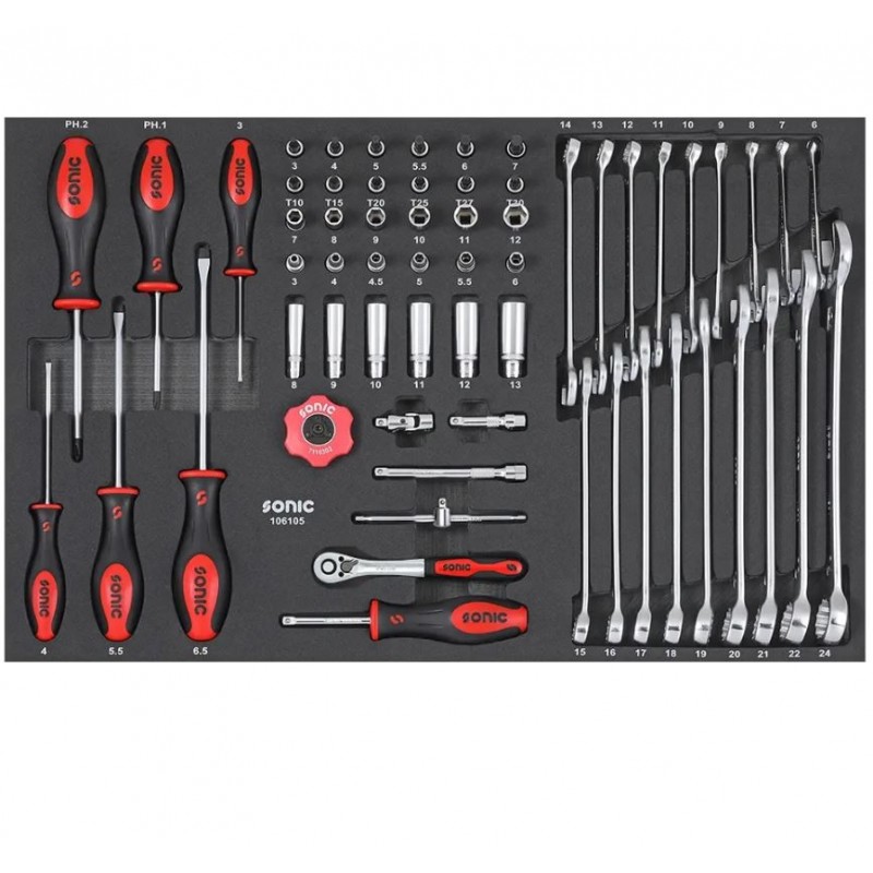 Verktøysett Sonic Equipment 106105; 61 stk
