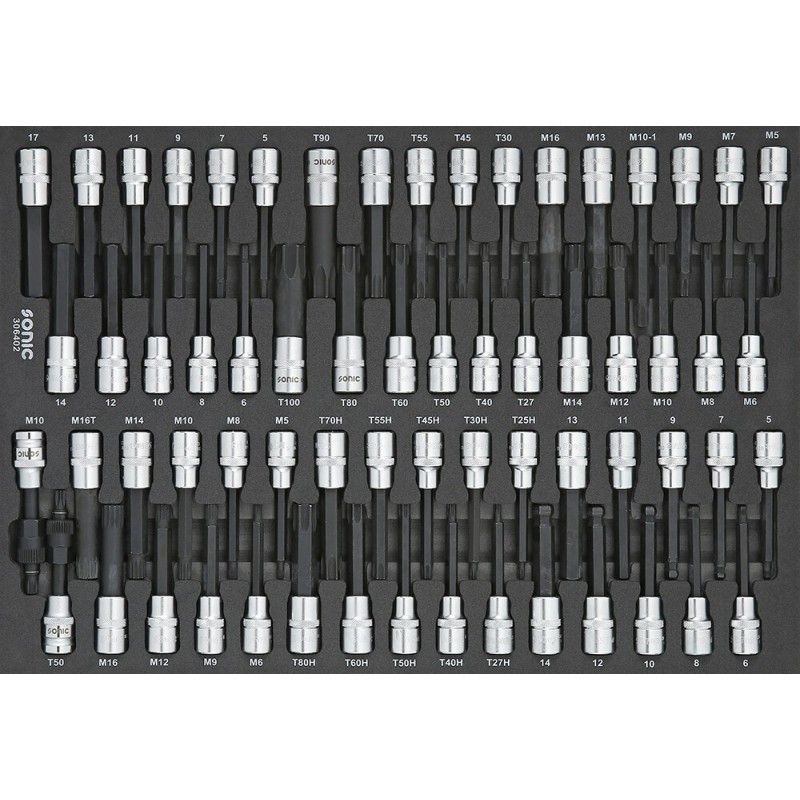 Stikkontakt og bitsett Sonic Equipment 306402; 1/2''; 64 stk