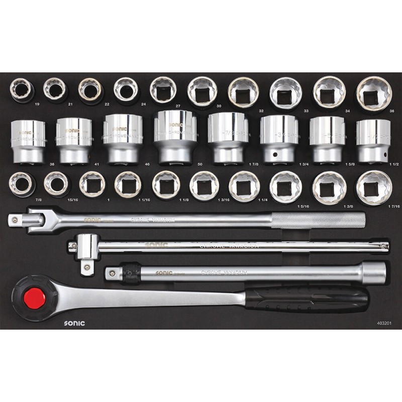 Verktøysett Sonic Equipment 403201; 3/4''; 32 stk