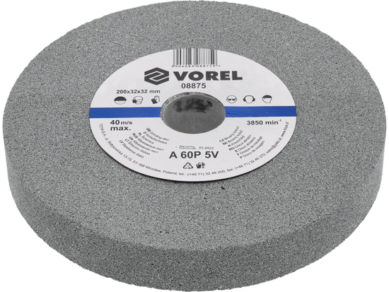 Slipeskive Vorel 08875; 200x32x30 mm