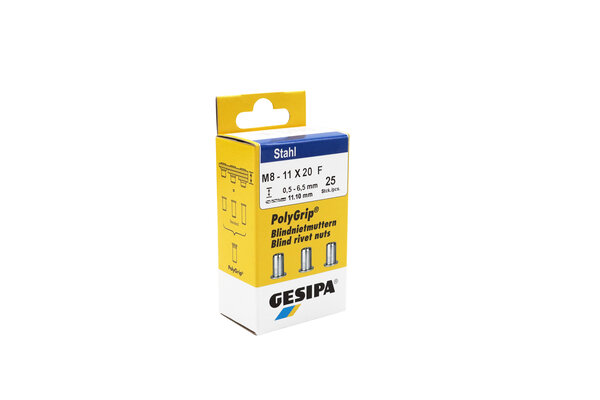 Nagler Gesipa 1464915; M8; 11x20 mm; 25 stk