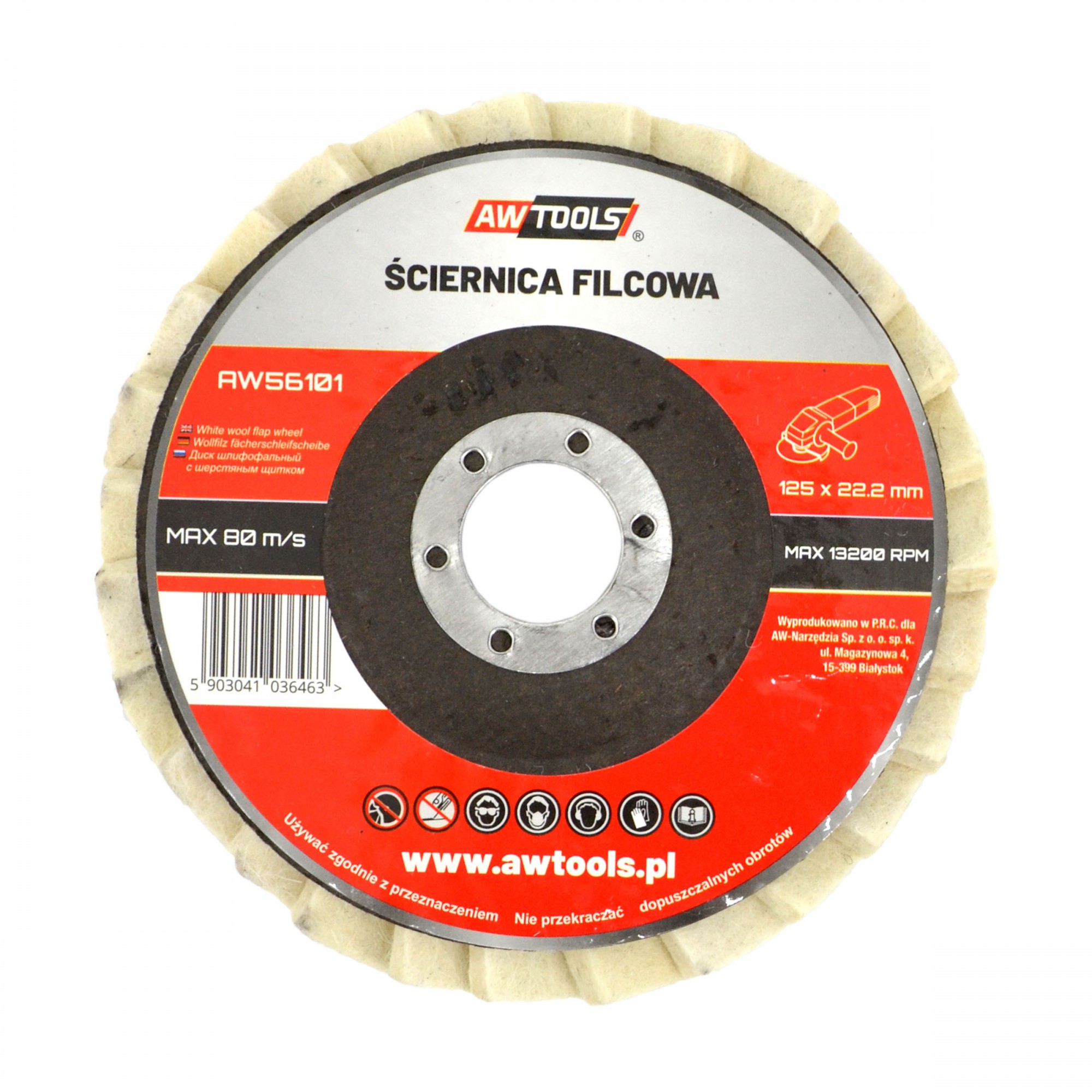 Filt skive AWTools AW56101; 125x22,22 mm
