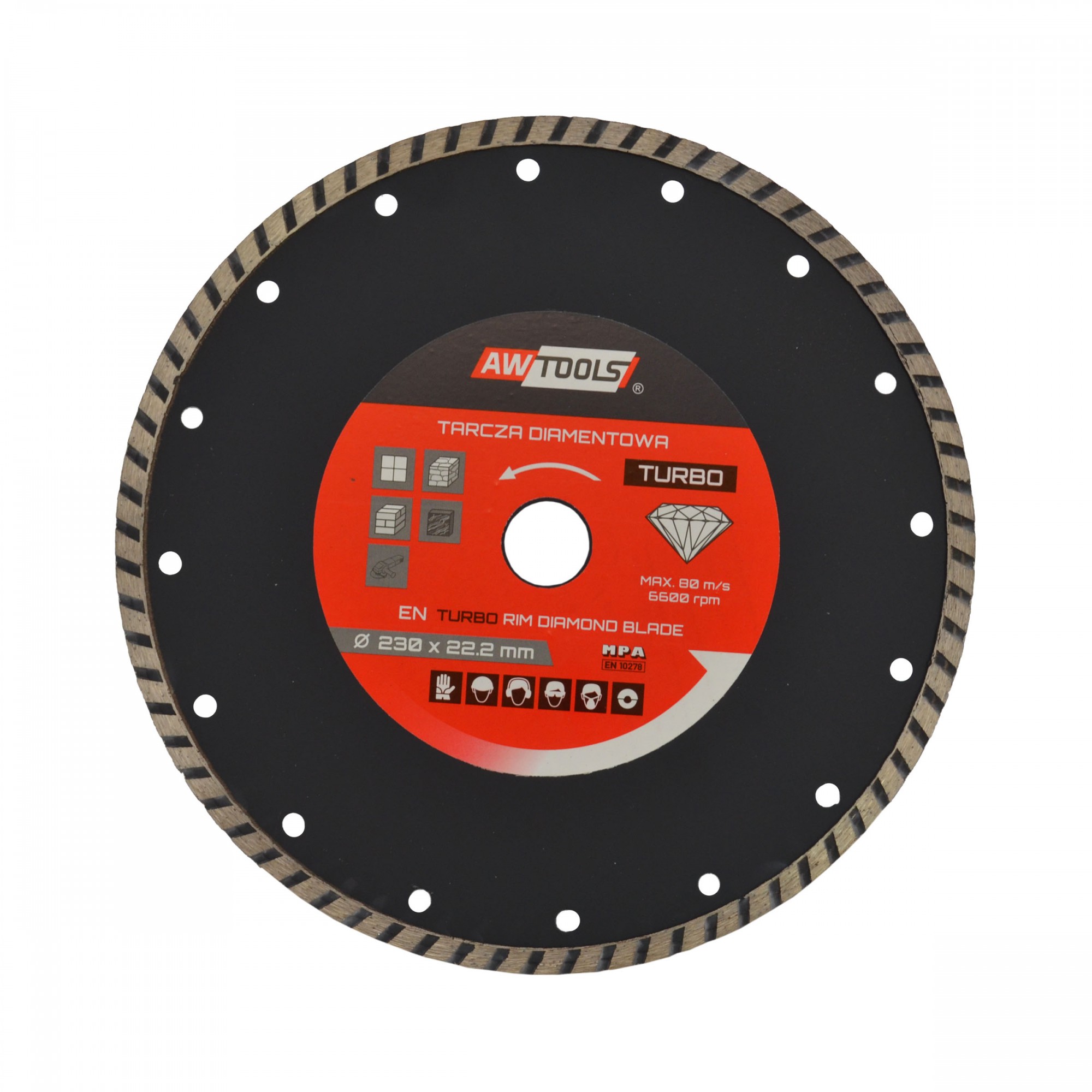 Diamantskive til tørskjæring AWTools AW45500; 115x22,2 mm