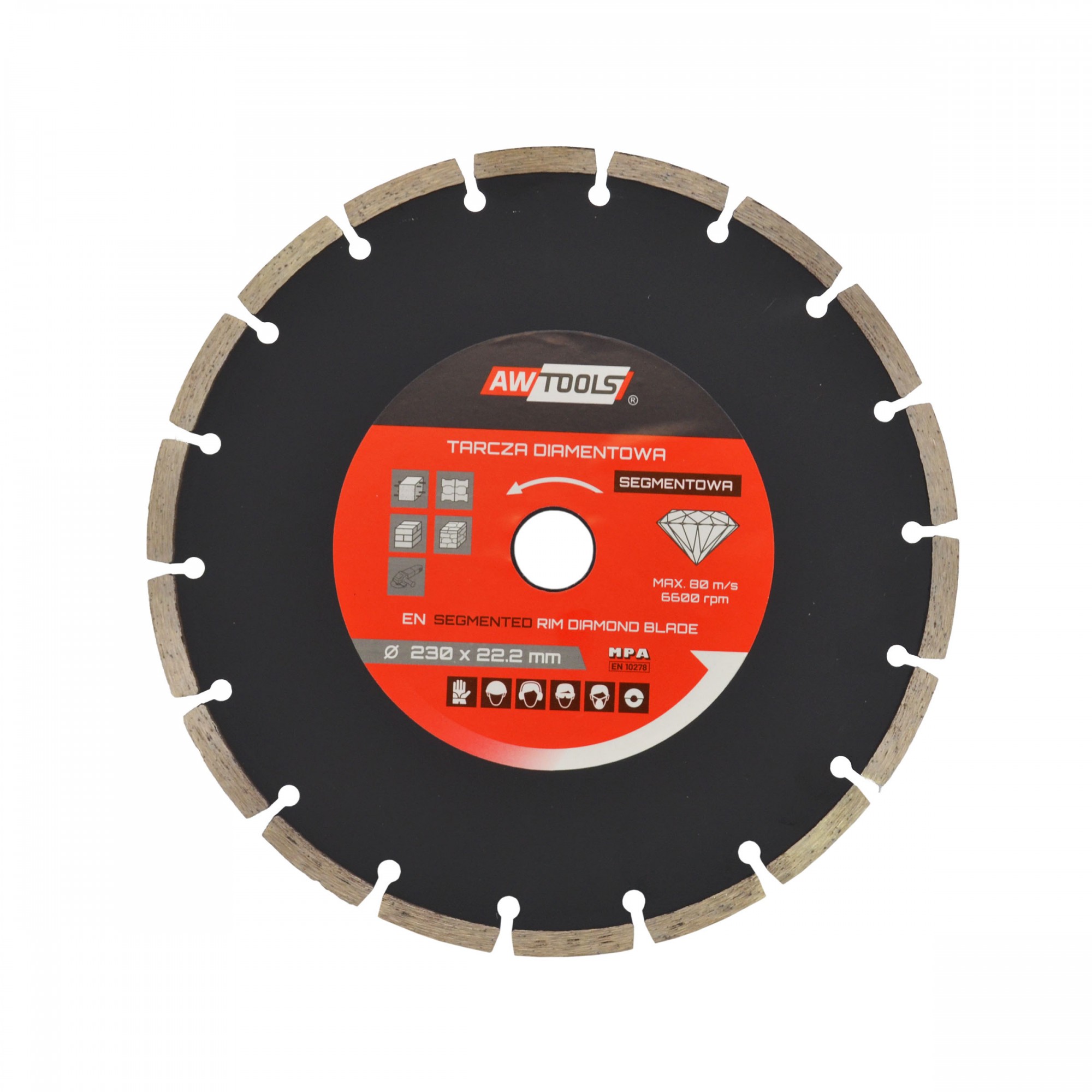 Segmentert skive for tørrkutting AWTools AW45125; 125x22,2 mm