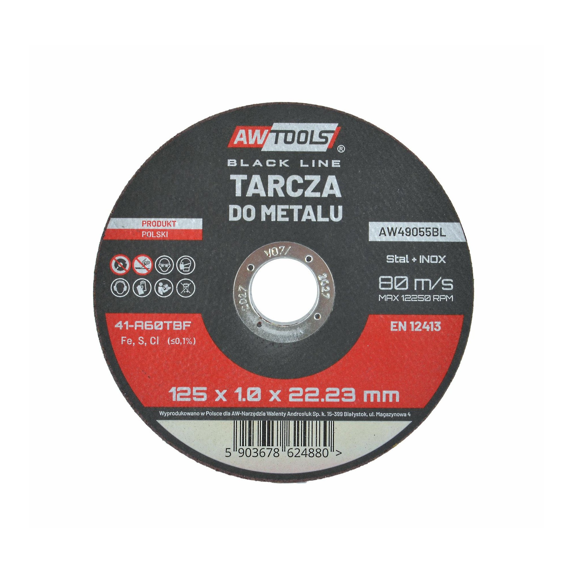 Abrasiv kappeskive AWTools AW49060BL; 125x1,6 mm for metall