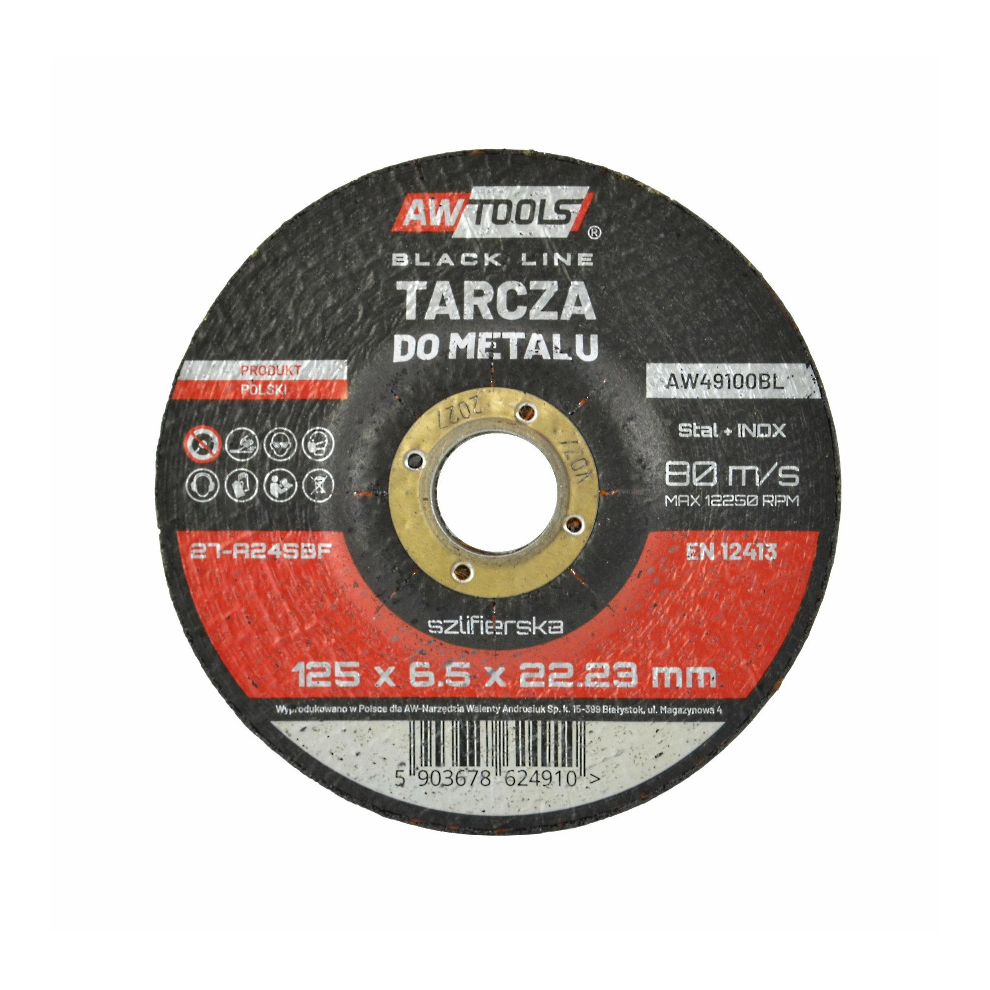 Abrasiv kappeskive AWTools AW49100BL; 125x6,5 mm for metall