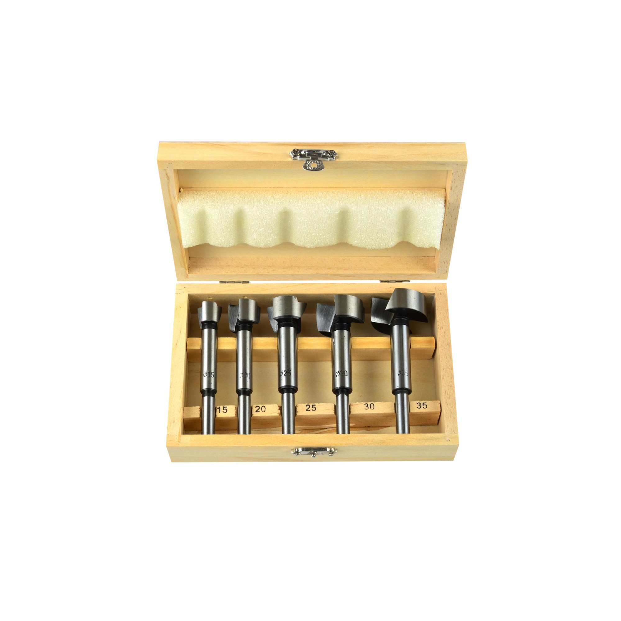 Boremaskiner for møbler sett AWTools AW40511; 15-35 mm; 5 stk