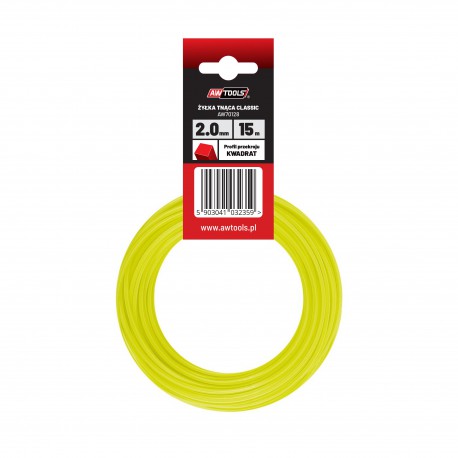 Trimmertråd AWTools AW70110; (1,6 mm/10 m) gul, firkantet