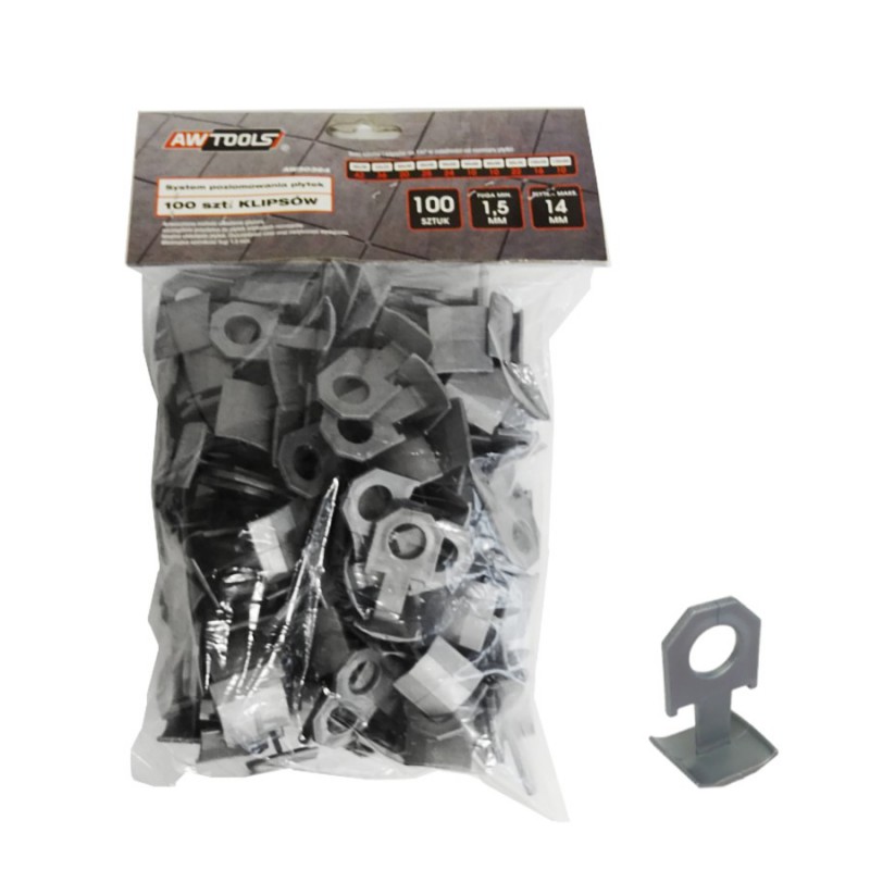 Flis nivåindikator AWTools AW30364; 1,5 mm; 7-14 mm; 100 stk