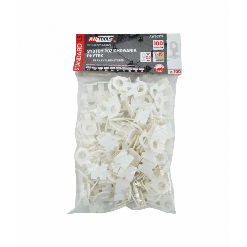 Flis nivåindikator AWTools AW30379; 2 mm; 7-15 mm; 100 stk