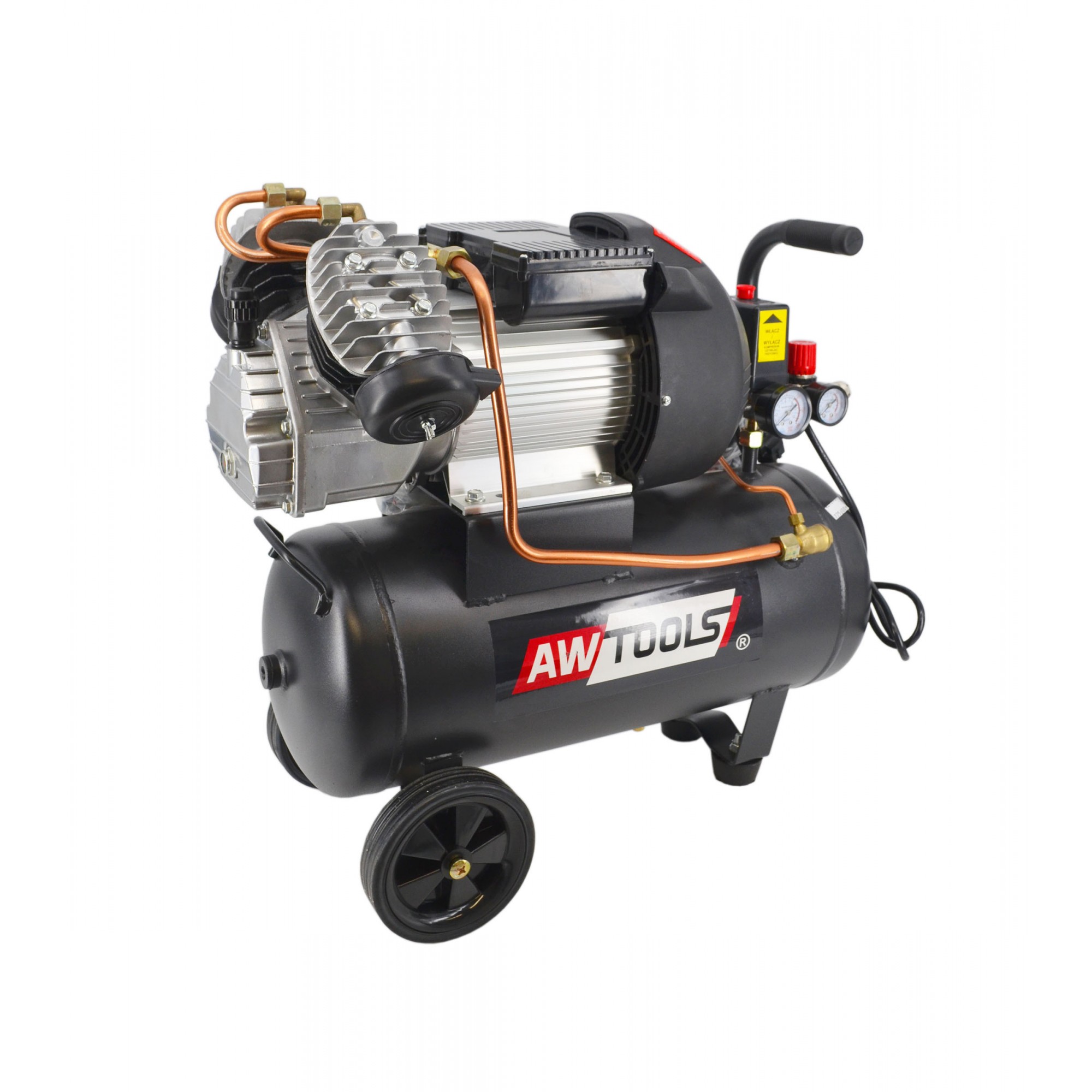Oljesmurt luftkompressor AWTools AW10003; 230 V; 2,2 kW; 8 bar; 50 l