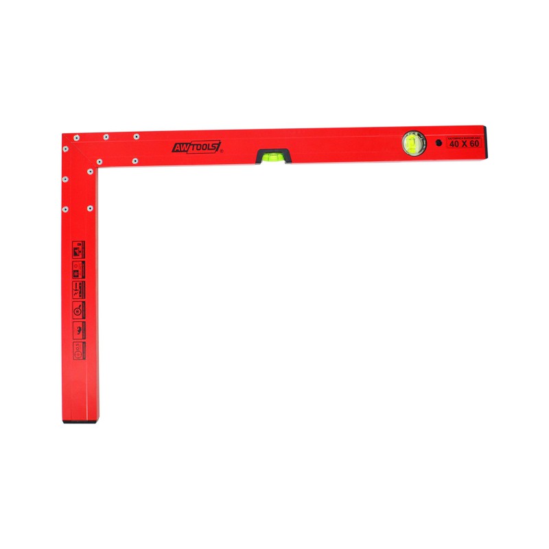 Vinkelmåler med vaterpass AWTools AW30108; 50x80 cm