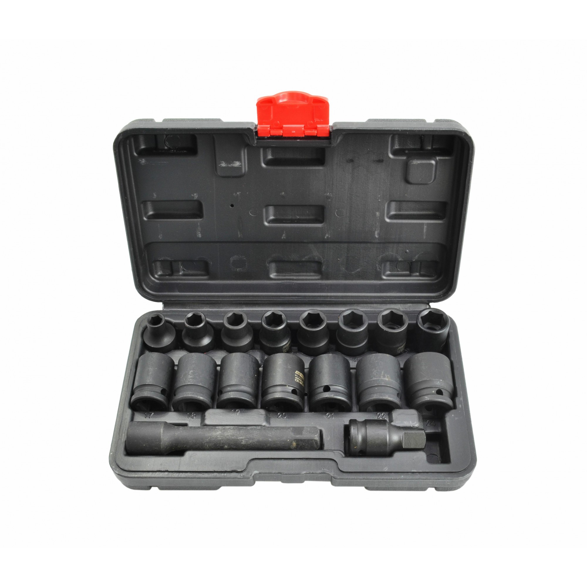 Slagnøkkelsett AWTools AW38680BL; 1/2''; 8-24 mm; 15 stk