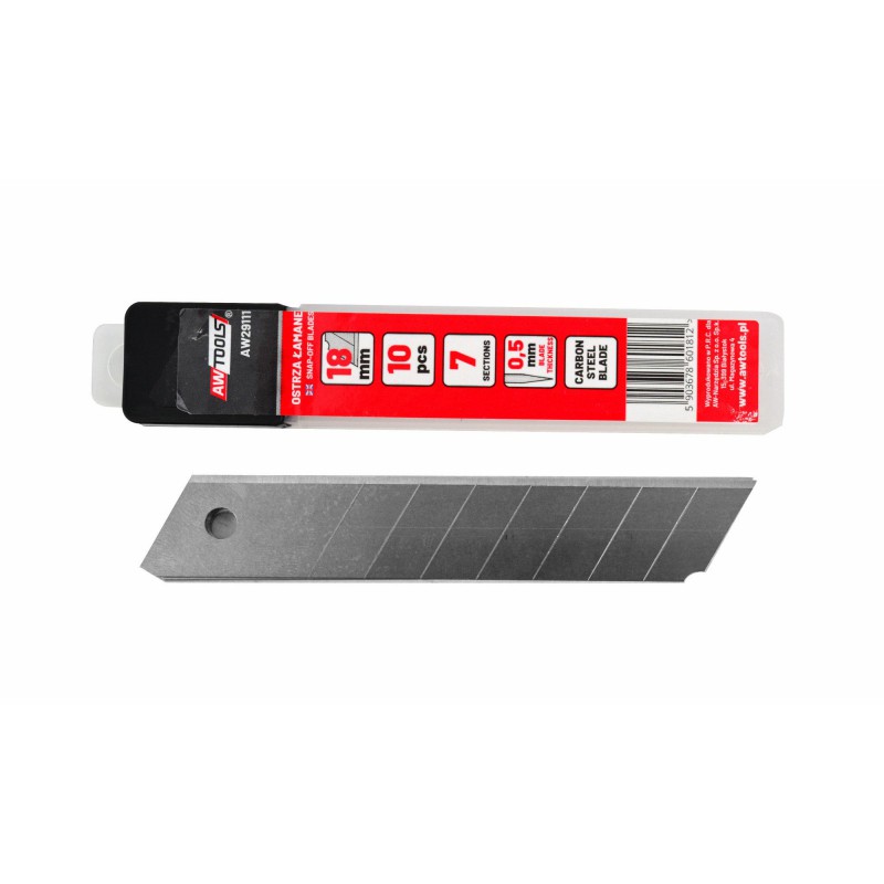 Kniv med utskiftbare blader AWTools AW29111; 18 mm; 10 stk