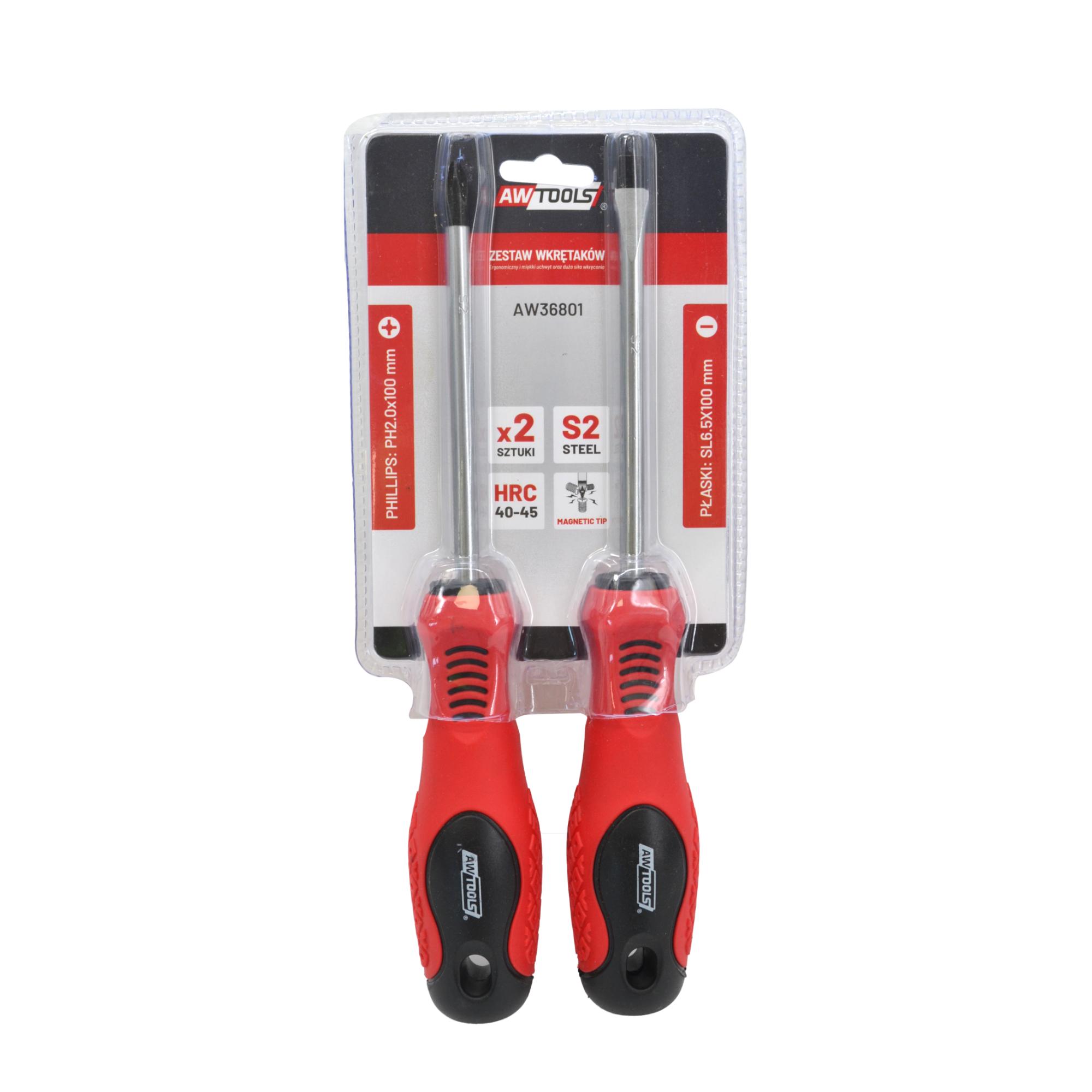 Skrutrekkersett AWTools AW36801; SLx1; PHx12 stk