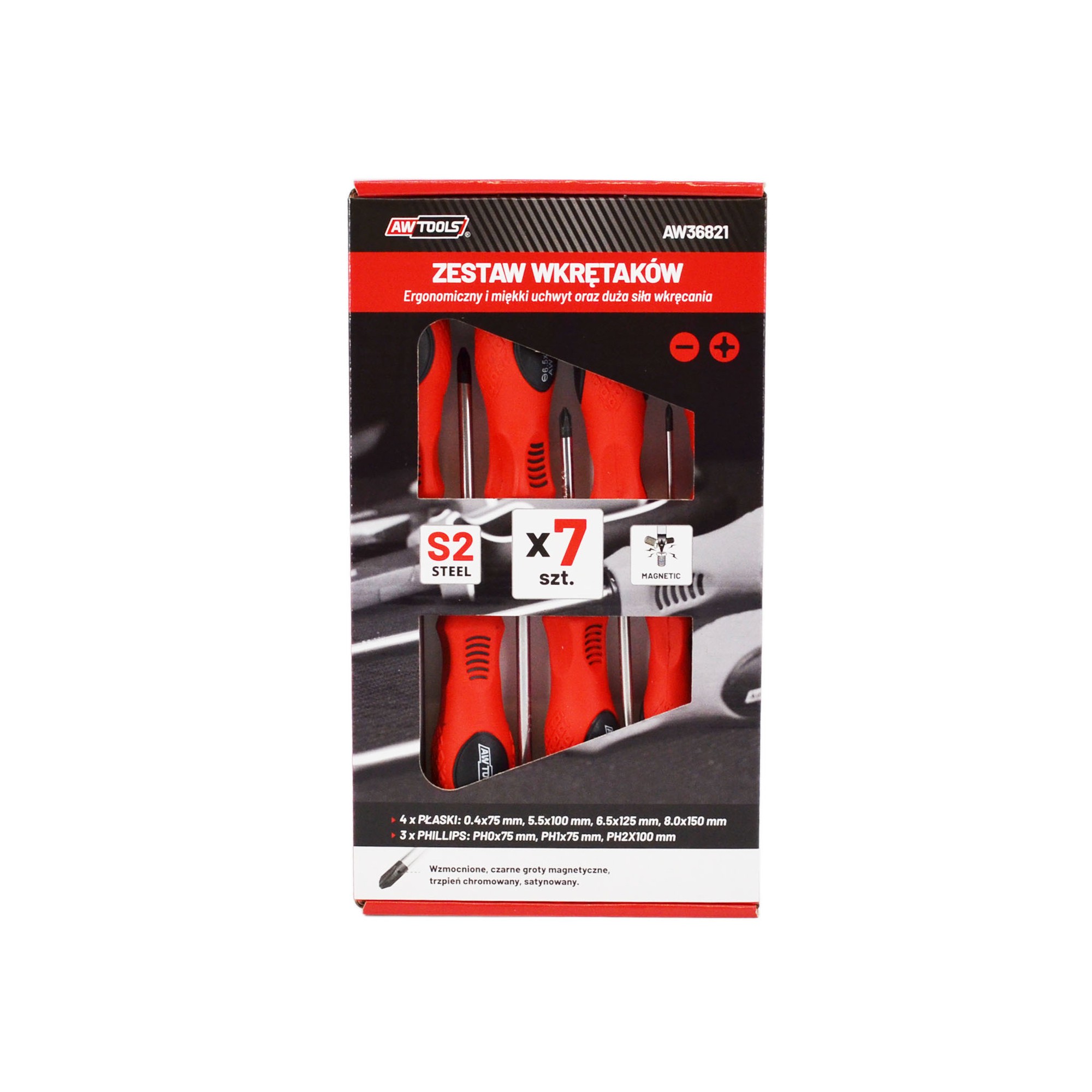 Skrutrekkersett AWTools AW36821; SLx4; PHx3; 7 stk