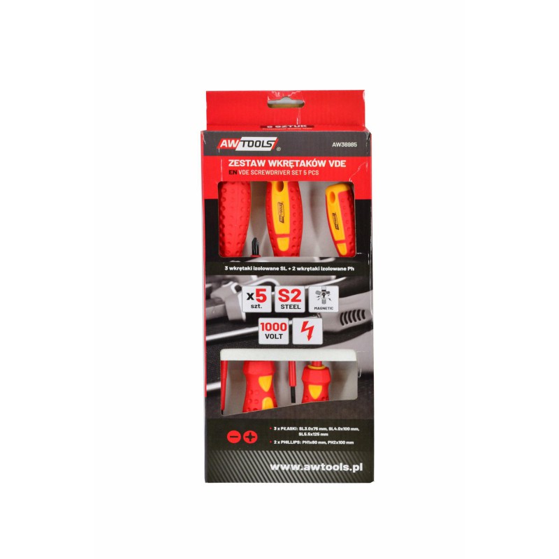 Skrutrekkersett AWTools AW36985; VDE; 5 stk