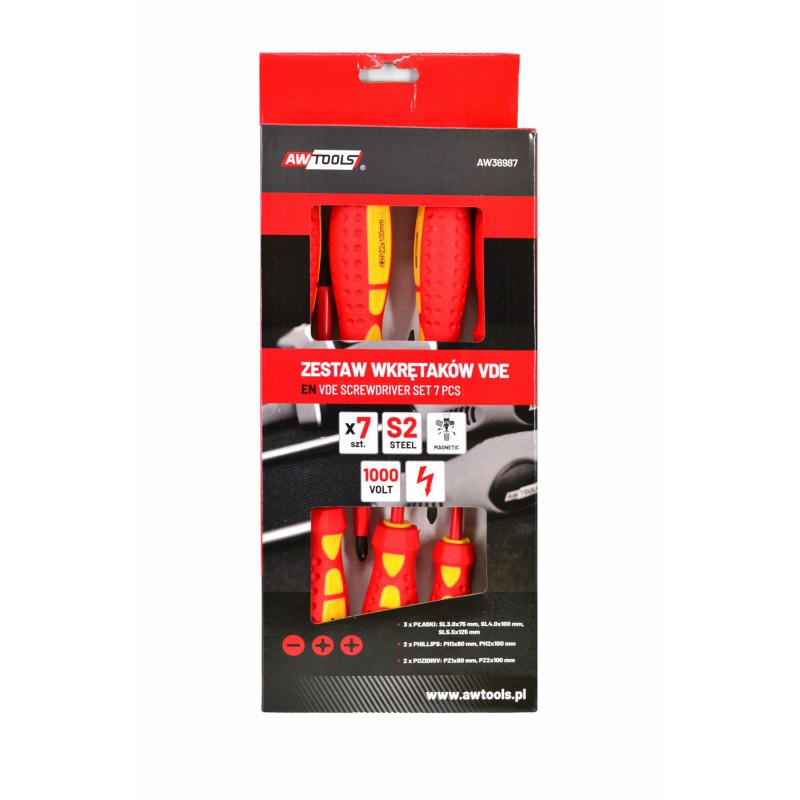 Skrutrekkersett AWTools AW36987; VDE; 7 stk