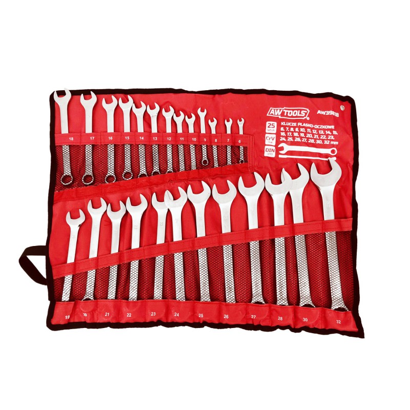Fastnøkkel AWTools AW39818; 6-32 mm; 25 stk