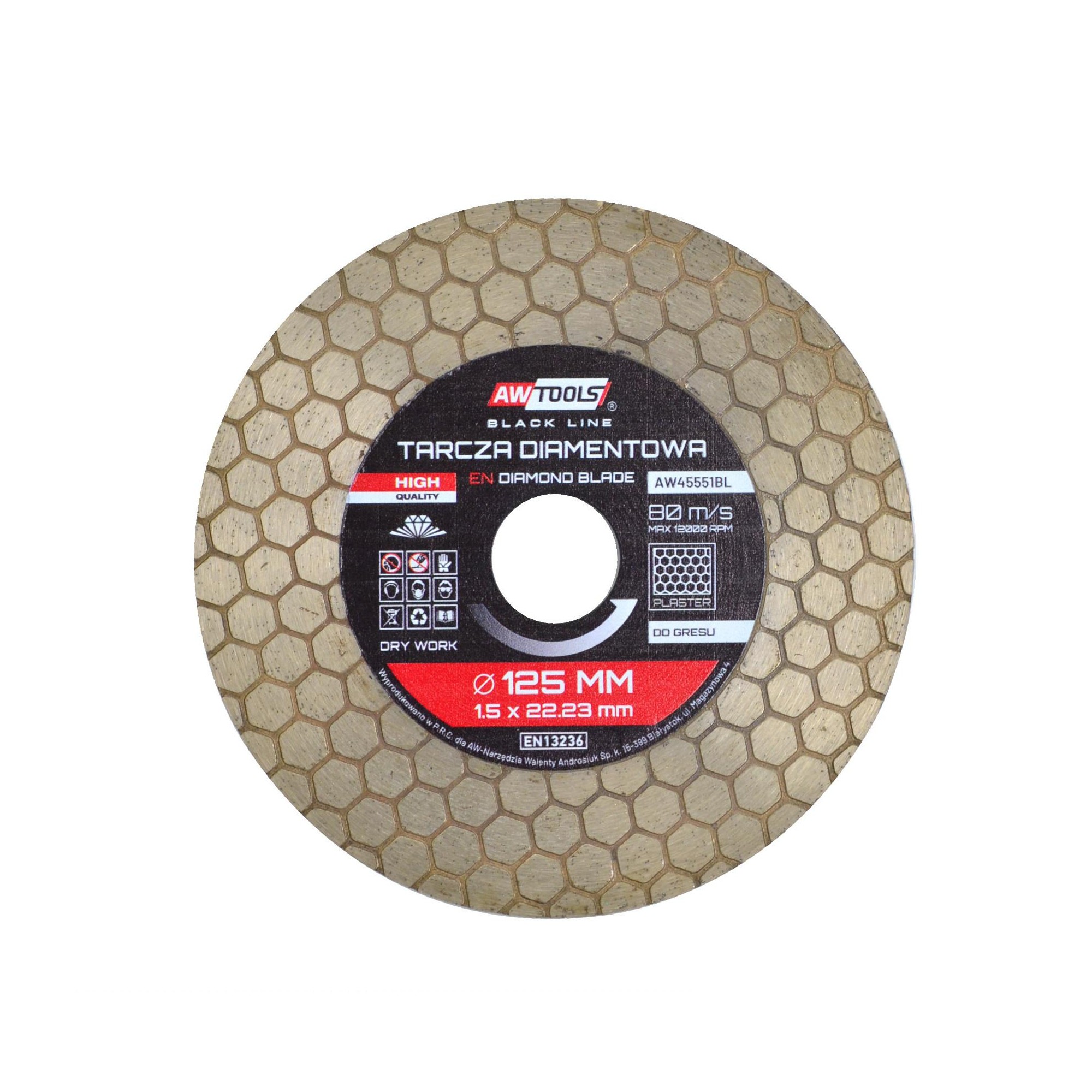 Diamantkappeskive AWTools AW45551BL; 125x1,5x22,2 mm