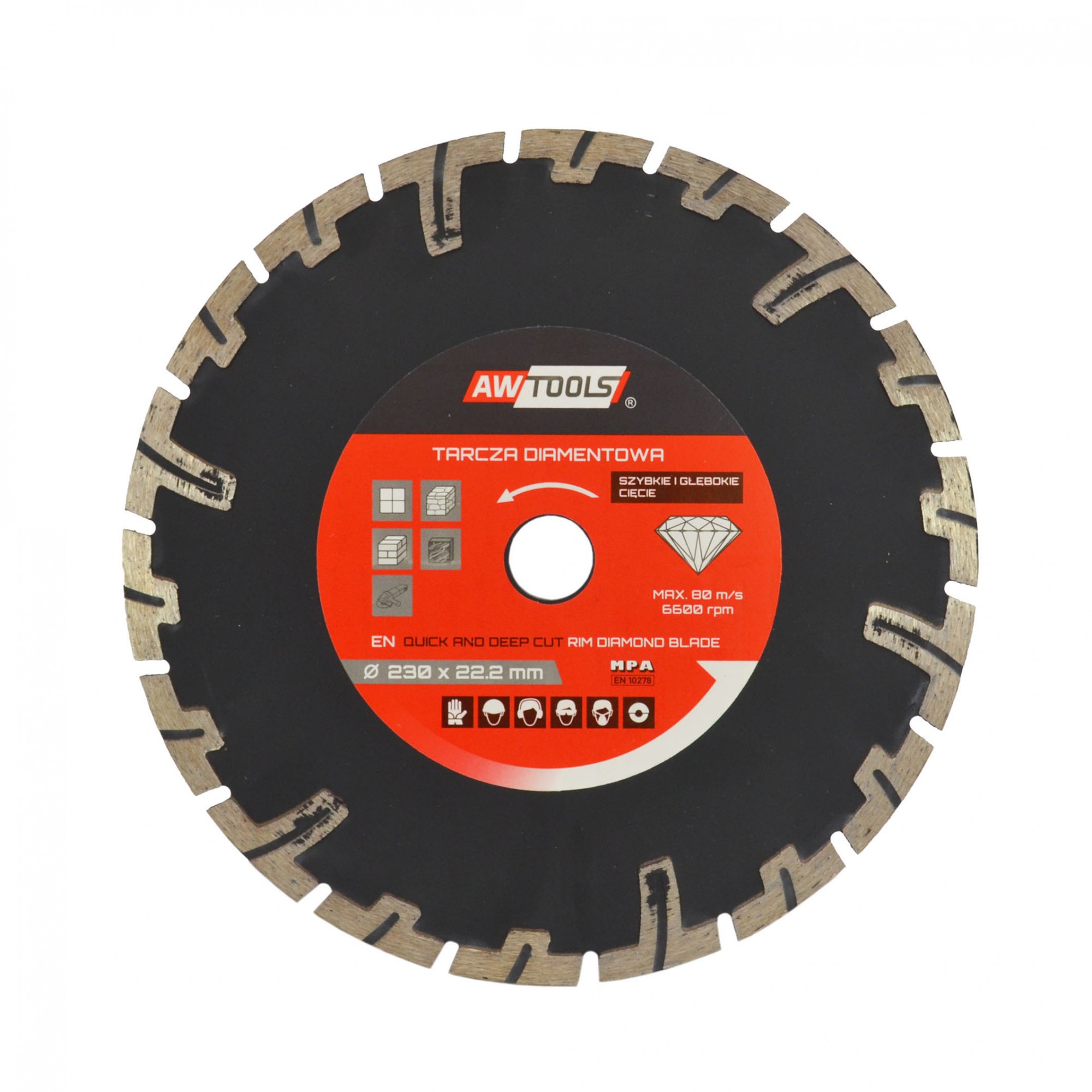 Diamantkappskive til våtskjæring AWTools AW45401; 125x22,2 mm