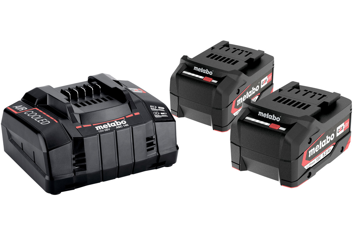 Tilbehørsett Metabo 18 V; 2x5,2 Ah  batt.