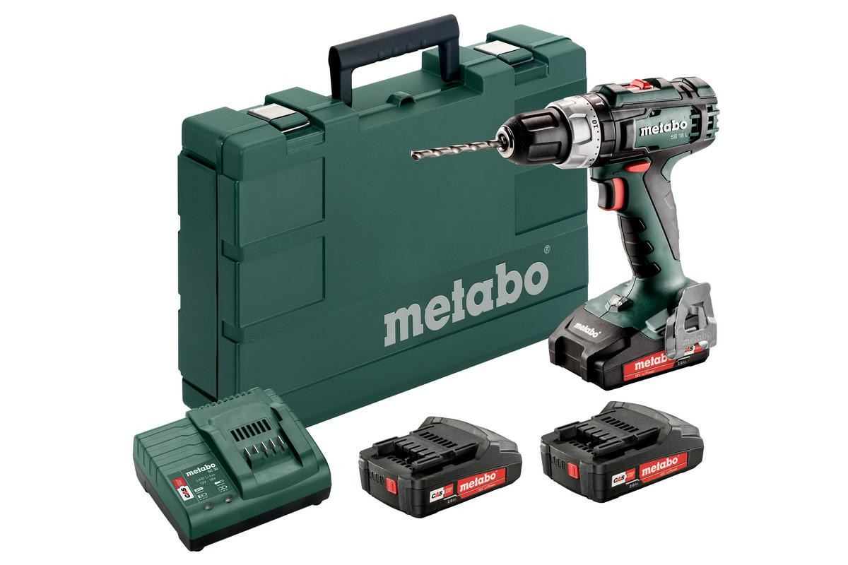 Batteridrevet slagskrutrekker Metabo SB 18 L SET; 18V; 3x2 Ah; LED