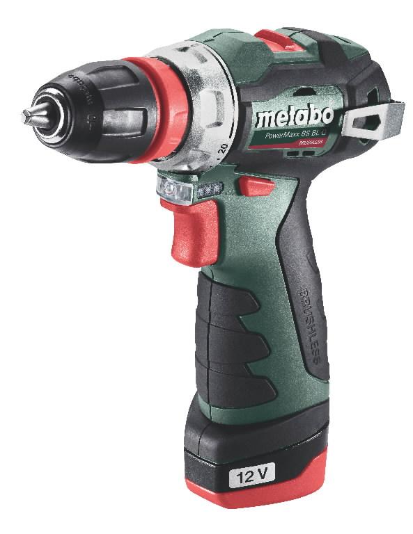 Batteridrevet borskrutrekker Metabo PowerMaxx BS BL Q; 12 V; 35 Nm; 2x2 Ah batt.