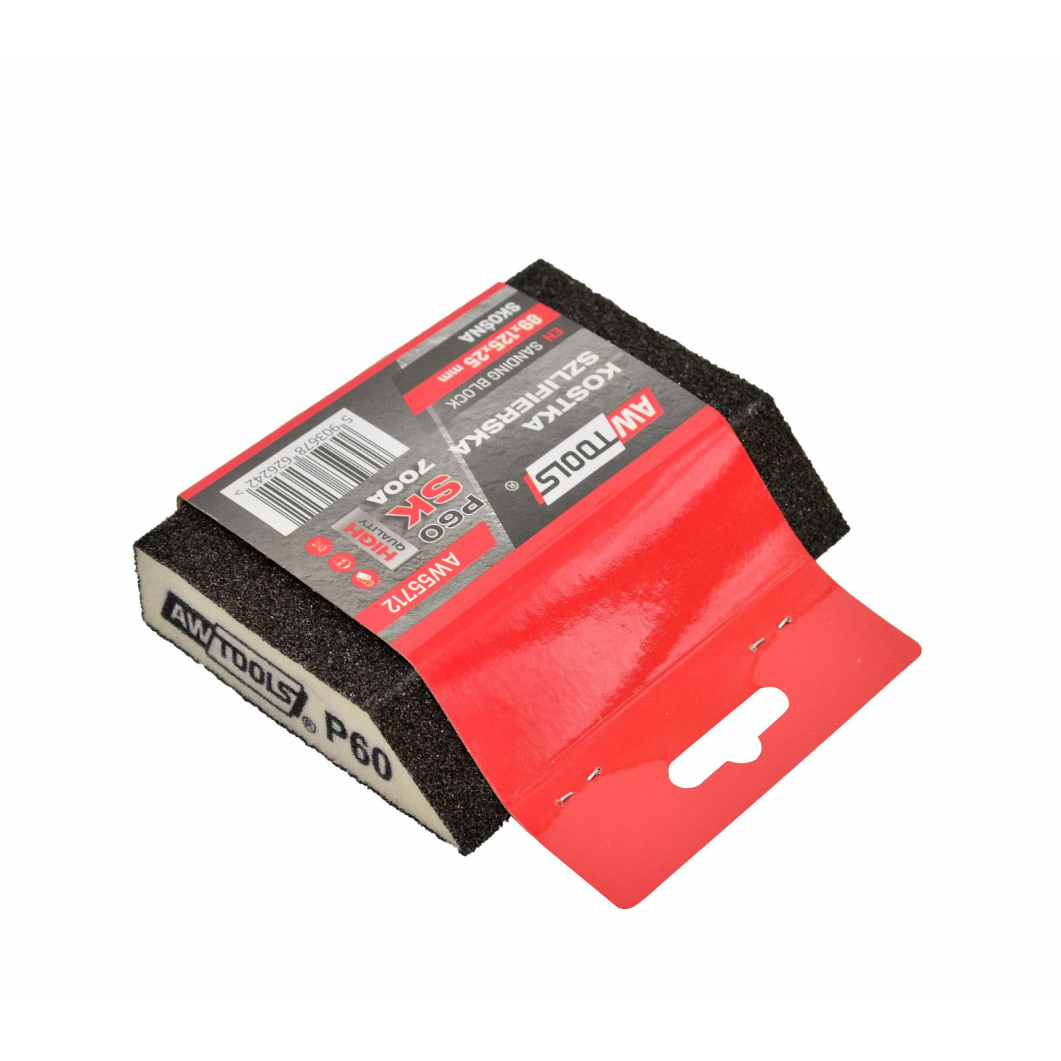 Poleringssvamp AWTools AW55712; 89x125x25 mm; P60