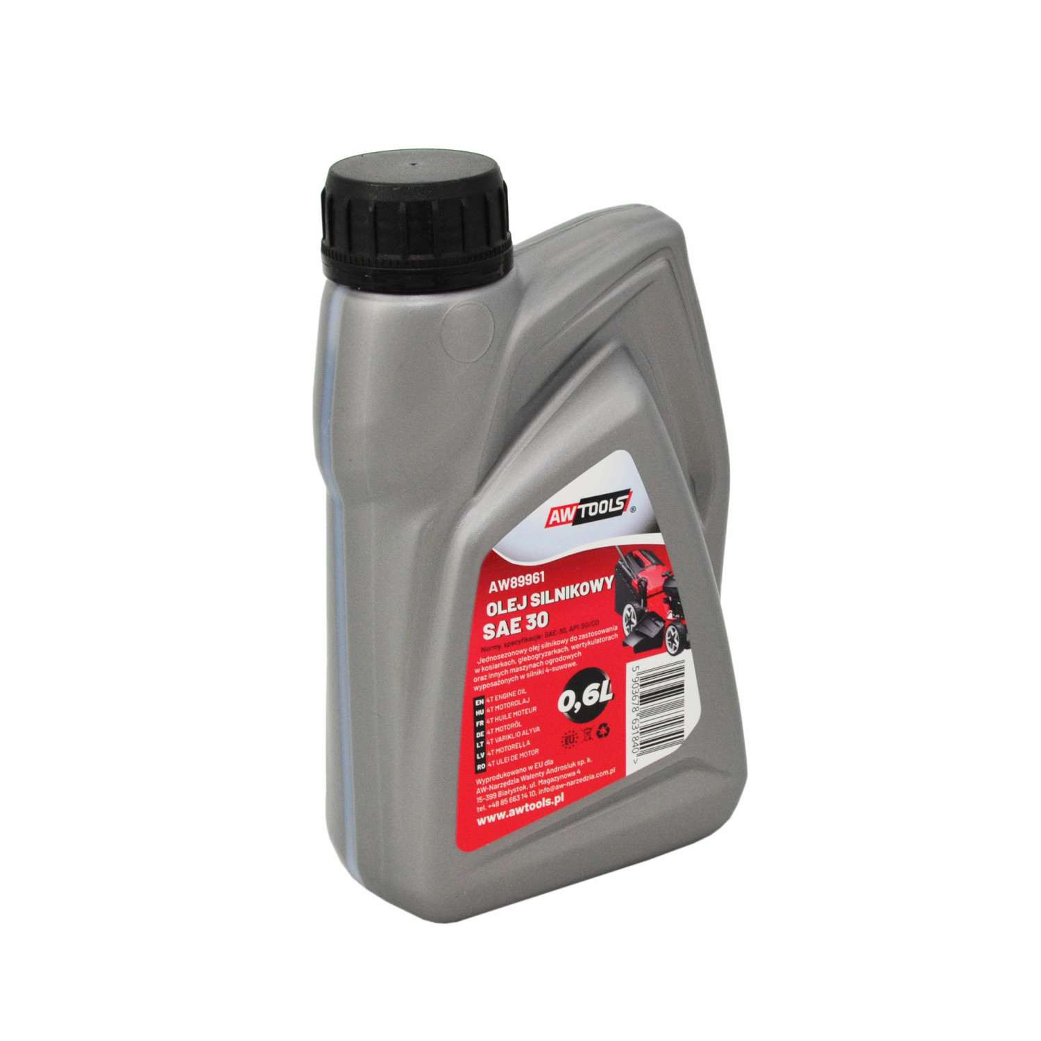 Olje AWTools SAE 30; 600 ml; for hage maskiner med firetaktsmotorer