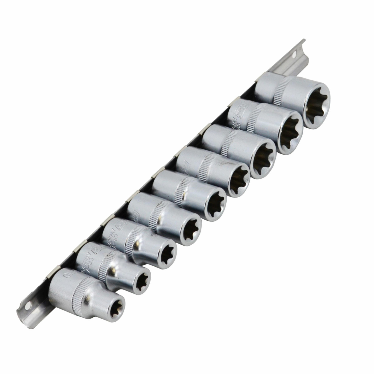 Hylsenøkkelsett AWTools AW38299; Torx; 1/2''; E10-E24; 9 stk
